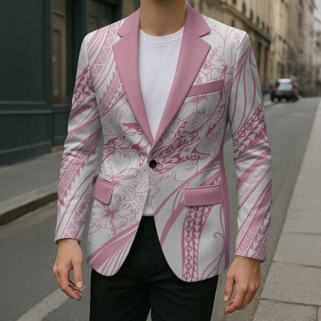 Sharks Couple Dreamy Polynesians Floral Sea Blazer Pink LT7 - Polynesian Pride