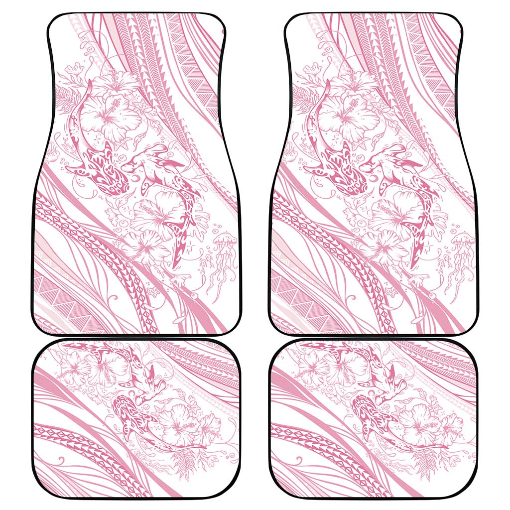 Sharks Couple Dreamy Polynesians Floral Sea Car Mats Pink LT7 - Polynesian Pride