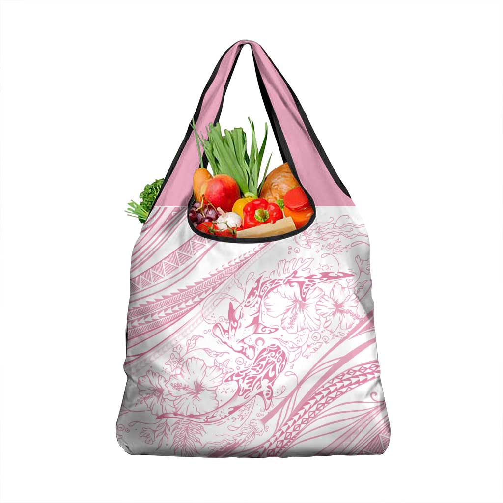 Sharks Couple Dreamy Polynesians Floral Sea Grocery Bag Pink LT7 1-pack One Size Pink - Polynesian Pride