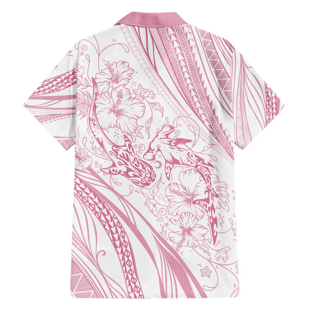 Sharks Couple Dreamy Polynesians Floral Sea Hawaiian Shirt Pink - Polynesian Pride