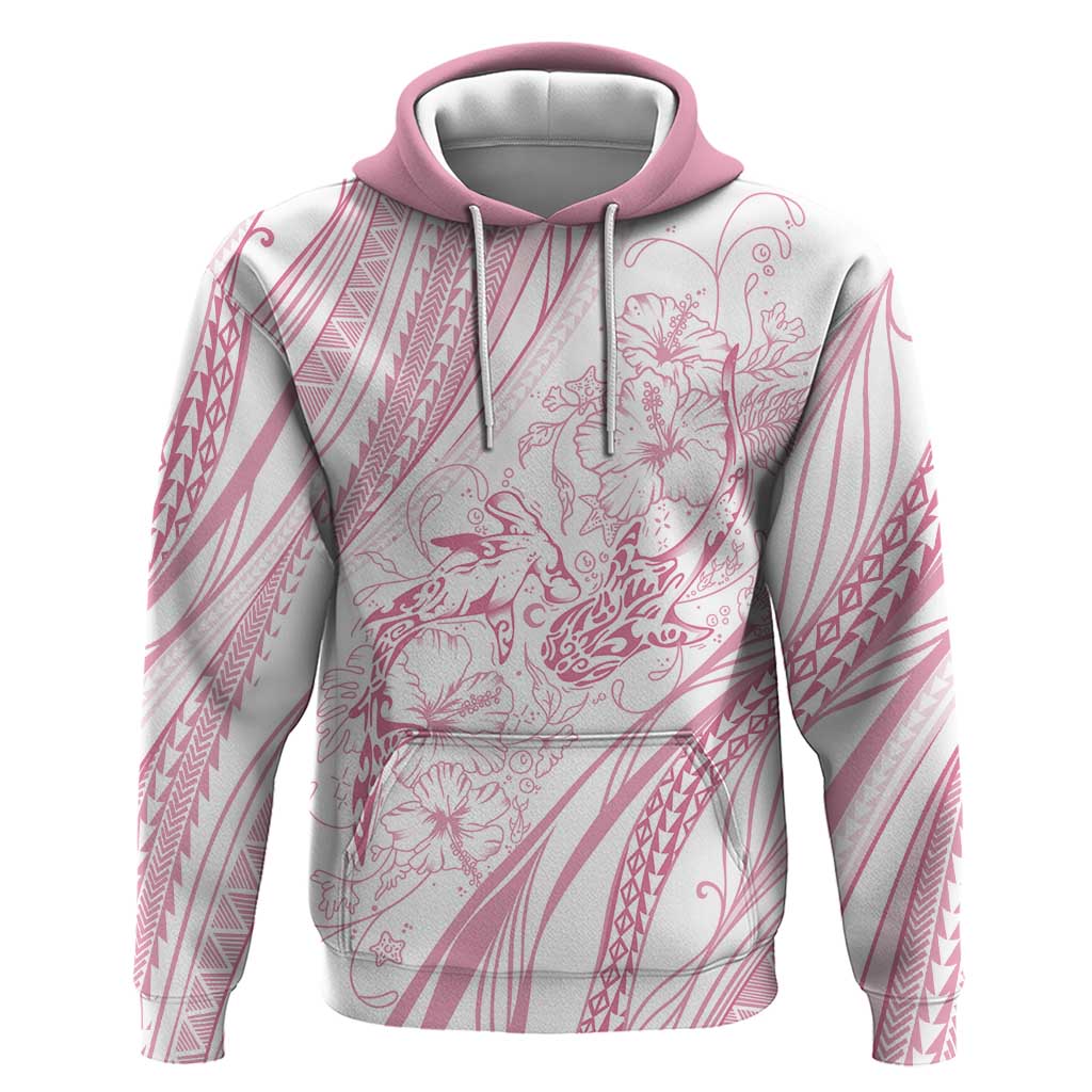 Sharks Couple Dreamy Polynesians Floral Sea Hoodie Pink LT7 Pullover Hoodie Pink - Polynesian Pride