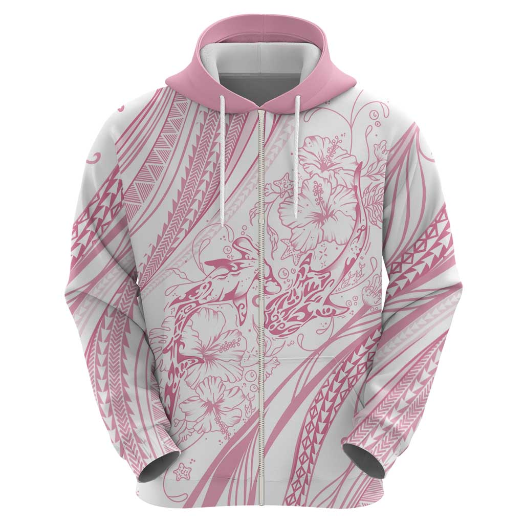Sharks Couple Dreamy Polynesians Floral Sea Hoodie Pink LT7 - Polynesian Pride