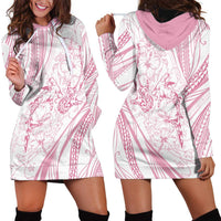 Sharks Couple Dreamy Polynesians Floral Sea Hoodie Dress Pink LT7 - Polynesian Pride