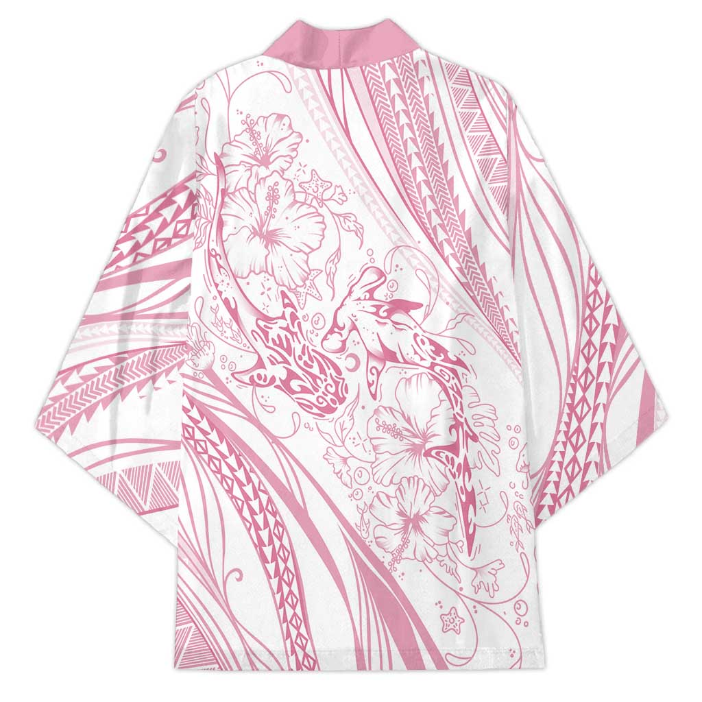 Sharks Couple Dreamy Polynesians Floral Sea Kimono Pink LT7 - Polynesian Pride
