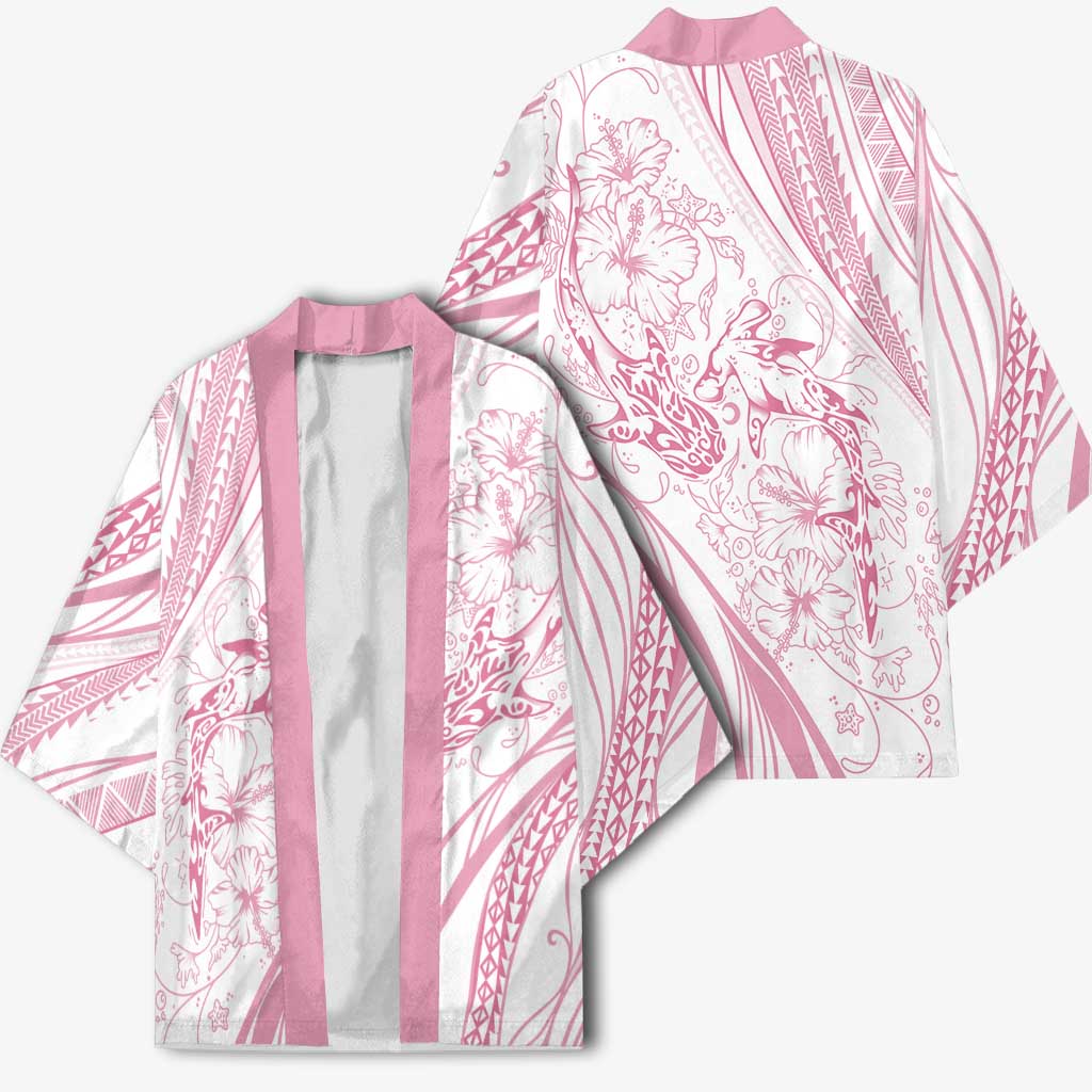 Sharks Couple Dreamy Polynesians Floral Sea Kimono Pink LT7 - Polynesian Pride