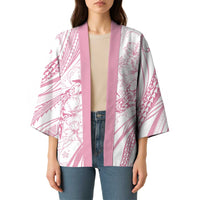 Sharks Couple Dreamy Polynesians Floral Sea Kimono Pink LT7 - Polynesian Pride
