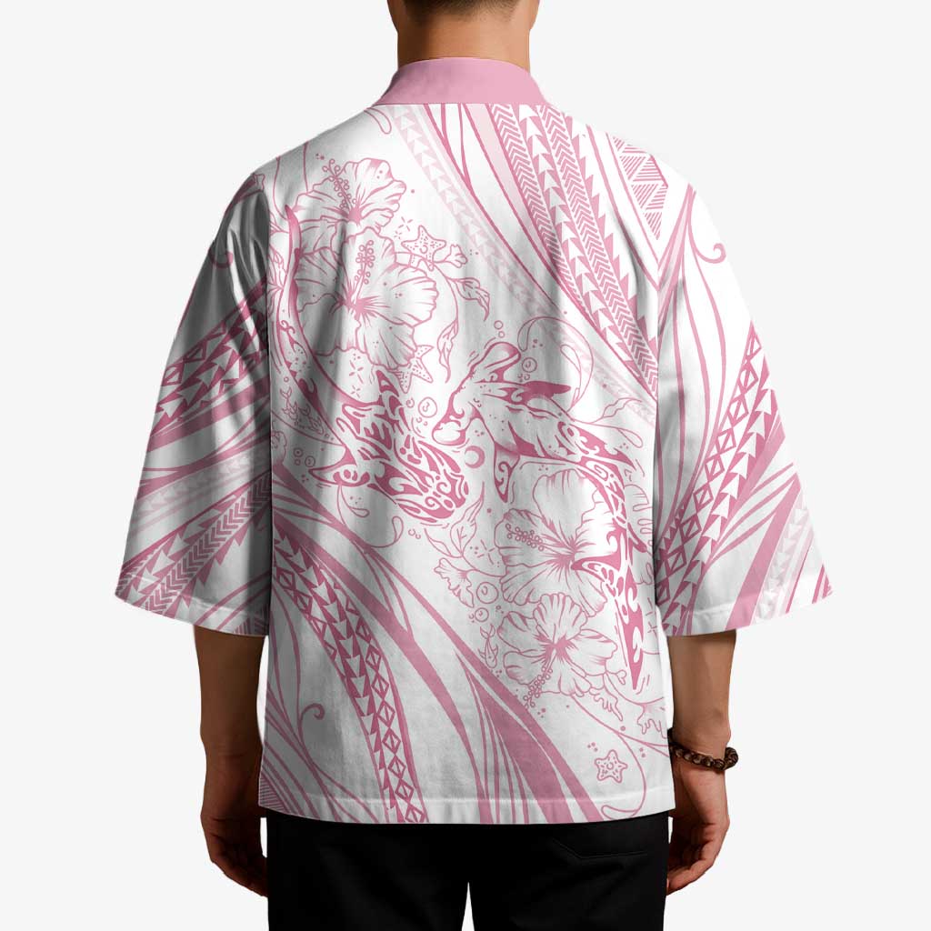 Sharks Couple Dreamy Polynesians Floral Sea Kimono Pink LT7 - Polynesian Pride