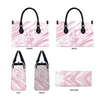 Sharks Couple Dreamy Polynesians Floral Sea Leather Bag Pink LT7 - Polynesian Pride