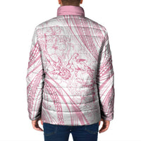 Sharks Couple Dreamy Polynesians Floral Sea Padded Jacket Pink LT7 - Polynesian Pride