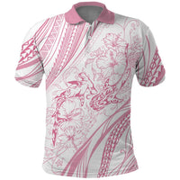 Sharks Couple Dreamy Polynesians Floral Sea Polo Shirt Pink LT7 Pink - Polynesian Pride