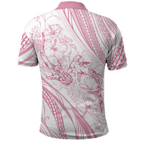 Sharks Couple Dreamy Polynesians Floral Sea Polo Shirt Pink LT7 - Polynesian Pride