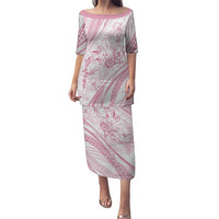 Sharks Couple Dreamy Polynesians Floral Sea Puletasi Pink LT7 Long Dress Pink - Polynesian Pride