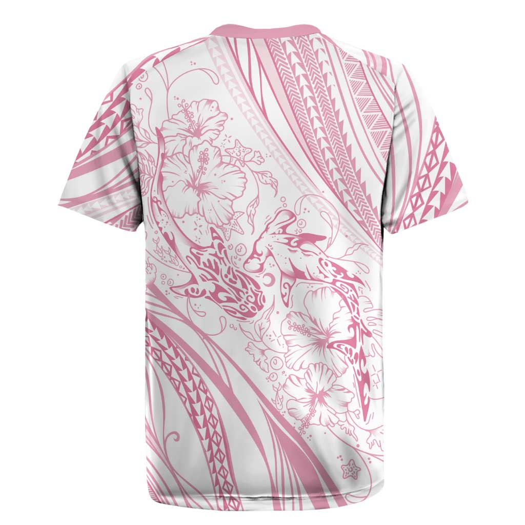Sharks Couple Dreamy Polynesians Floral Sea Rugby Jersey Pink LT7 - Polynesian Pride
