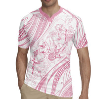 Sharks Couple Dreamy Polynesians Floral Sea Rugby Jersey Pink LT7 - Polynesian Pride