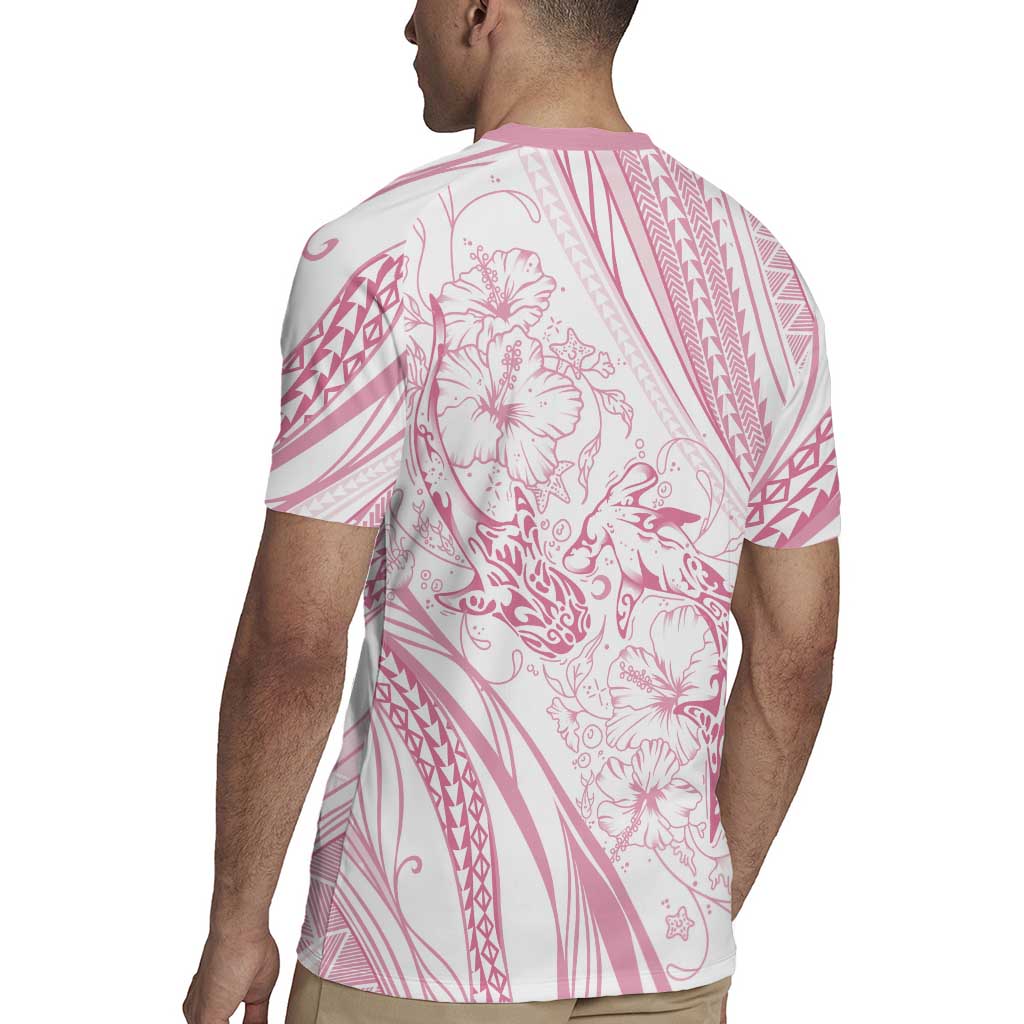 Sharks Couple Dreamy Polynesians Floral Sea Rugby Jersey Pink LT7 - Polynesian Pride