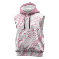 Sharks Couple Dreamy Polynesians Floral Sea Sleeveless Hoodie Pink LT7 Pink - Polynesian Pride