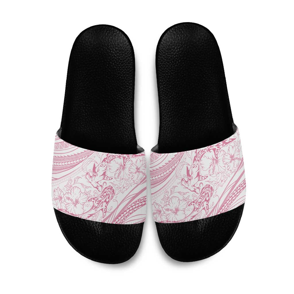 Sharks Couple Dreamy Polynesians Floral Sea Slide Sandals Pink LT7 Pink - Polynesian Pride