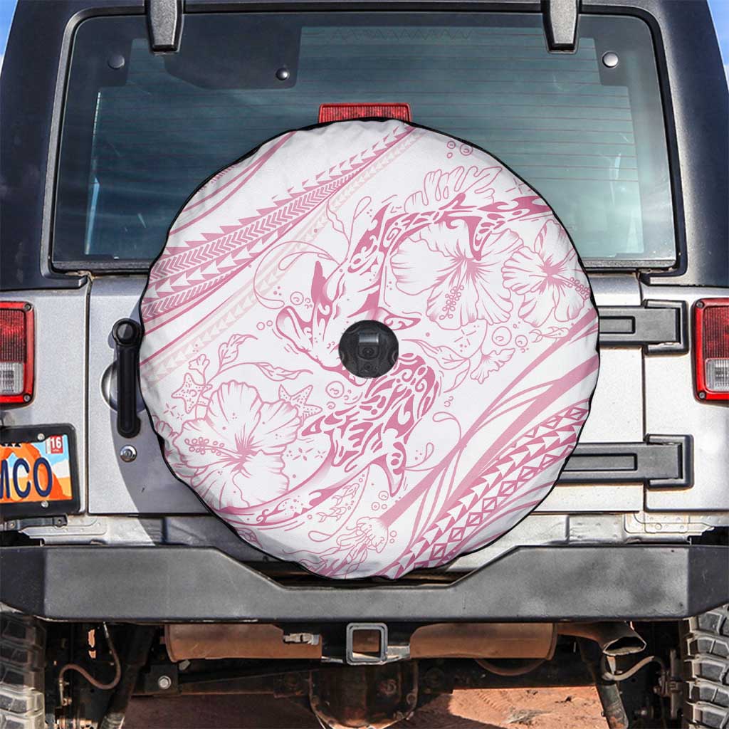Sharks Couple Dreamy Polynesians Floral Sea Spare Tire Cover Pink LT7 Pink - Polynesian Pride