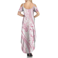 Sharks Couple Dreamy Polynesians Floral Sea Summer Maxi Dress Pink LT7 - Polynesian Pride