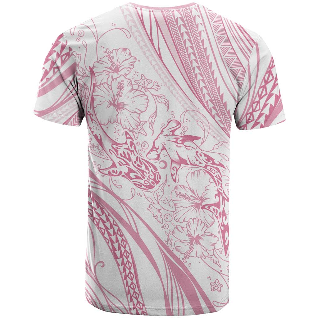 Sharks Couple Dreamy Polynesians Floral Sea T Shirt Pink LT7 - Polynesian Pride