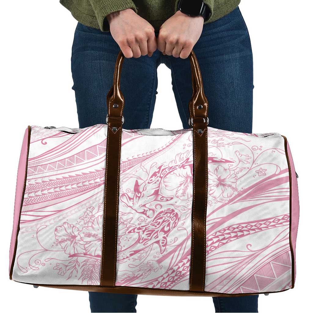 Sharks Couple Dreamy Polynesians Floral Sea Travel Bag Pink LT7 Pink - Polynesian Pride