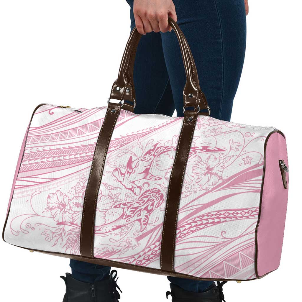 Sharks Couple Dreamy Polynesians Floral Sea Travel Bag Pink LT7 - Polynesian Pride