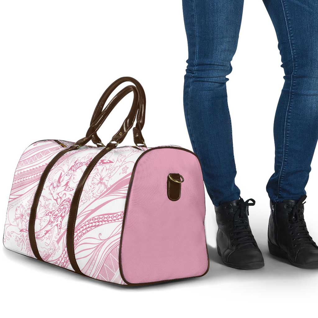 Sharks Couple Dreamy Polynesians Floral Sea Travel Bag Pink LT7 - Polynesian Pride