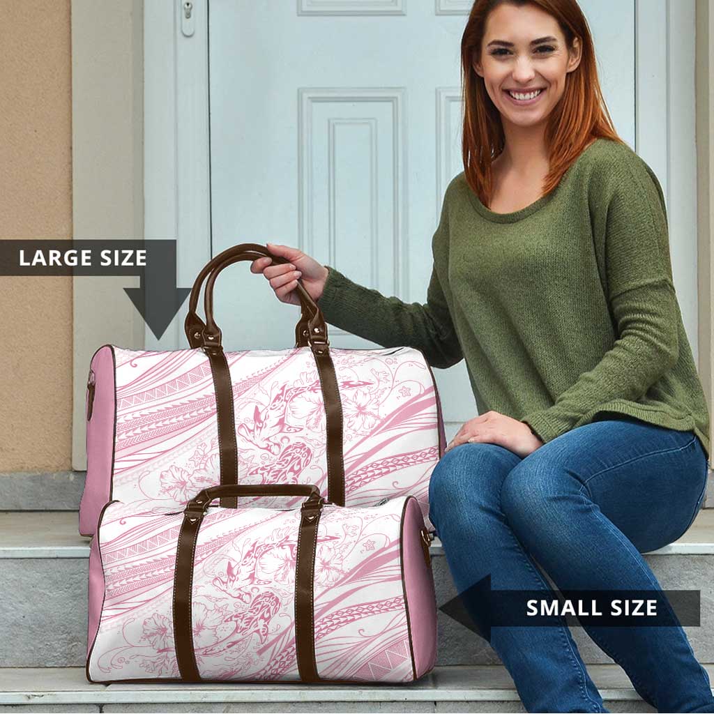 Sharks Couple Dreamy Polynesians Floral Sea Travel Bag Pink LT7 - Polynesian Pride