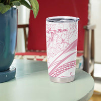 Sharks Couple Dreamy Polynesians Floral Sea Tumbler Cup Pink LT7 - Polynesian Pride