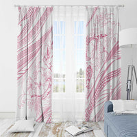 Sharks Couple Dreamy Polynesians Floral Sea Window Curtain Pink - Polynesian Pride