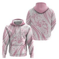 Sharks Couple Dreamy Polynesians Floral Sea Zip Hoodie Pink LT7 - Polynesian Pride