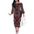 Red Tukutuku Pattern Aotearoa Family Matching Off The Shoulder Long Sleeve Dress and Hawaiian Shirt Niho Taniwha and Puhoro Motifs