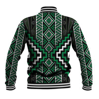 Jade Tukutuku Pattern Aotearoa Baseball Jacket Niho Taniwha and Puhoro Motifs LT7 - Polynesian Pride