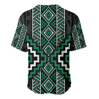 Jade Tukutuku Pattern Aotearoa Baseball Jersey Niho Taniwha and Puhoro Motifs LT7 - Polynesian Pride
