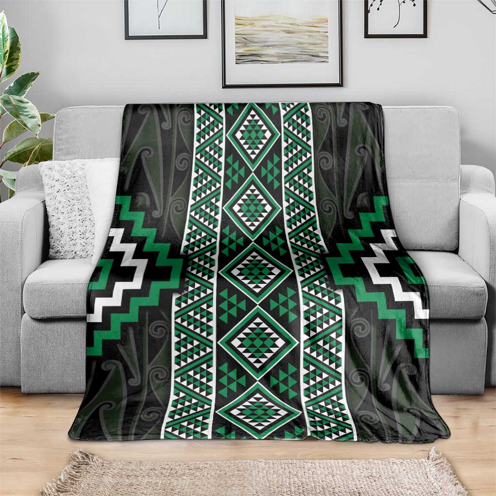 Jade Tukutuku Pattern Aotearoa Blanket Niho Taniwha and Puhoro Motifs