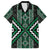 Jade Tukutuku Pattern Aotearoa Family Matching Off The Shoulder Long Sleeve Dress and Hawaiian Shirt Niho Taniwha and Puhoro Motifs