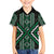 Jade Tukutuku Pattern Aotearoa Family Matching Off The Shoulder Long Sleeve Dress and Hawaiian Shirt Niho Taniwha and Puhoro Motifs