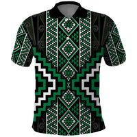 Jade Tukutuku Pattern Aotearoa Polo Shirt Niho Taniwha and Puhoro Motifs