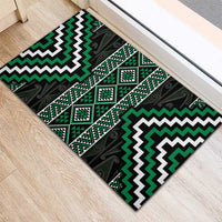 Jade Tukutuku Pattern Aotearoa Rubber Doormat Niho Taniwha and Puhoro Motifs