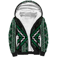 Jade Tukutuku Pattern Aotearoa Sherpa Hoodie Niho Taniwha and Puhoro Motifs