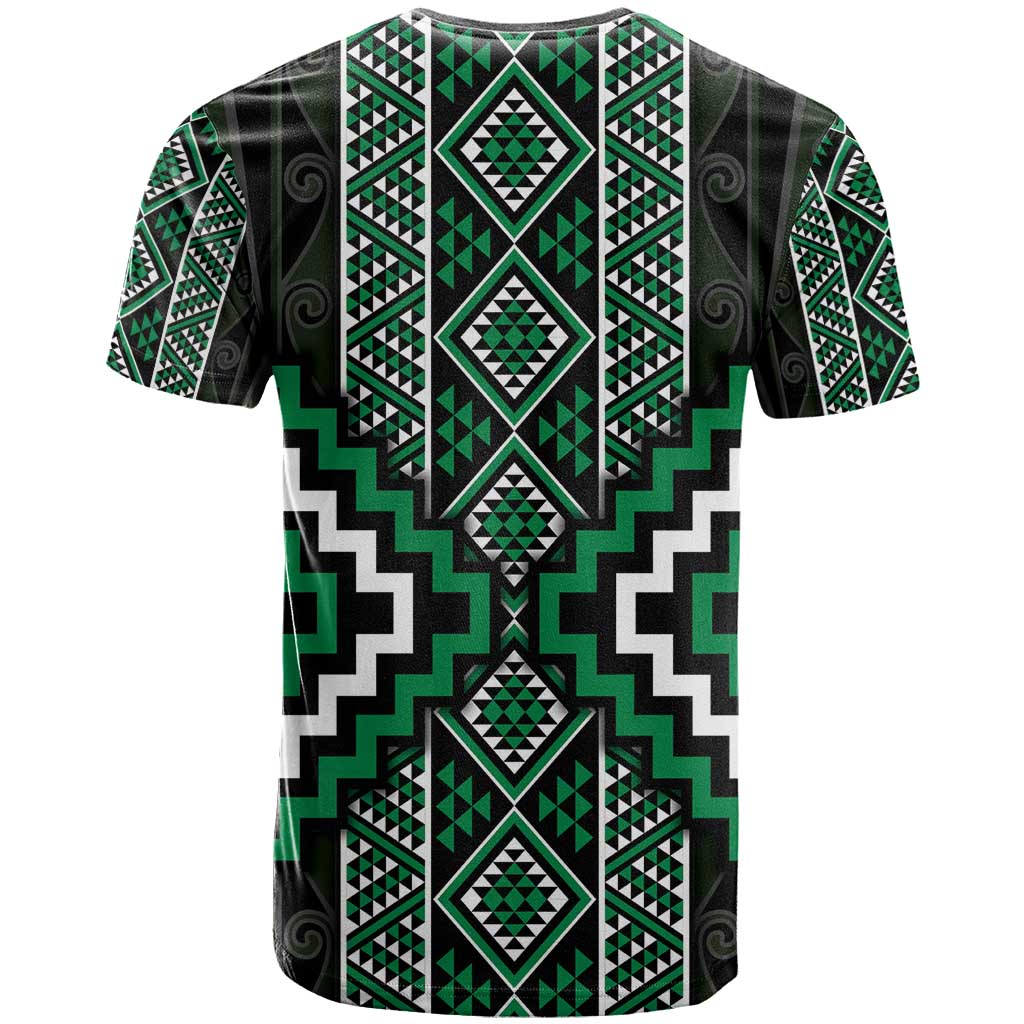 Jade Tukutuku Pattern Aotearoa T Shirt Niho Taniwha and Puhoro Motifs LT7 - Polynesian Pride