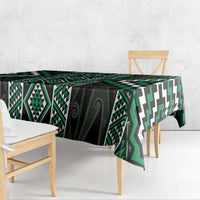 Jade Tukutuku Pattern Aotearoa Tablecloth Niho Taniwha and Puhoro Motifs LT7 - Polynesian Pride