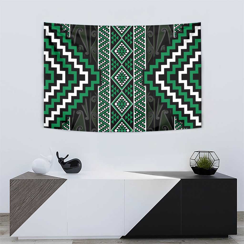 Jade Tukutuku Pattern Aotearoa Tapestry Niho Taniwha and Puhoro Motifs