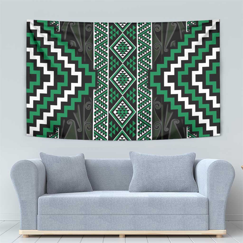 Jade Tukutuku Pattern Aotearoa Tapestry Niho Taniwha and Puhoro Motifs