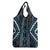 Azure Tukutuku Pattern Aotearoa Grocery Bag Niho Taniwha and Puhoro Motifs