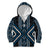 Azure Tukutuku Pattern Aotearoa Kid Hoodie Niho Taniwha and Puhoro Motifs
