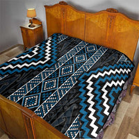 Azure Tukutuku Pattern Aotearoa Quilt Niho Taniwha and Puhoro Motifs LT7 - Polynesian Pride