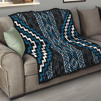 Azure Tukutuku Pattern Aotearoa Quilt Niho Taniwha and Puhoro Motifs LT7 - Polynesian Pride