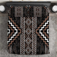 Classic Tukutuku Pattern Aotearoa Bedding Set Niho Taniwha and Puhoro Motifs