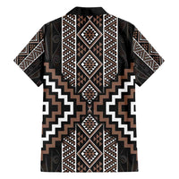Classic Tukutuku Pattern Aotearoa Family Matching Summer Maxi Dress and Hawaiian Shirt Niho Taniwha and Puhoro Motifs LT7 - Polynesian Pride